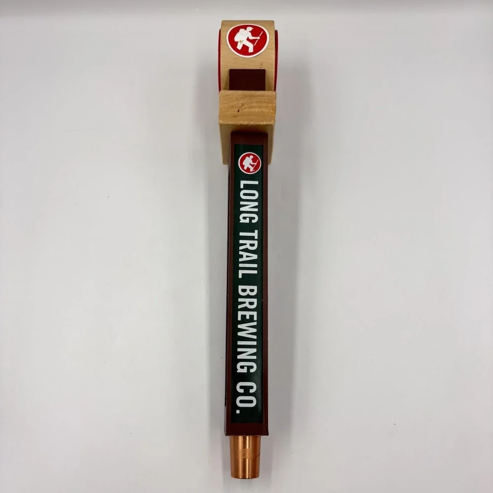 Long‎ Trail Brewing Co Hiker Logo Draft Beer Tap Handle Wood Brown Red Barware